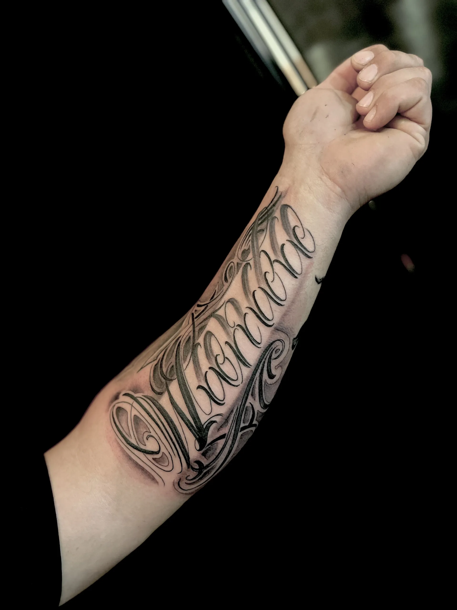 Tatouage Lettering réalisé par Owink Studio à Metz